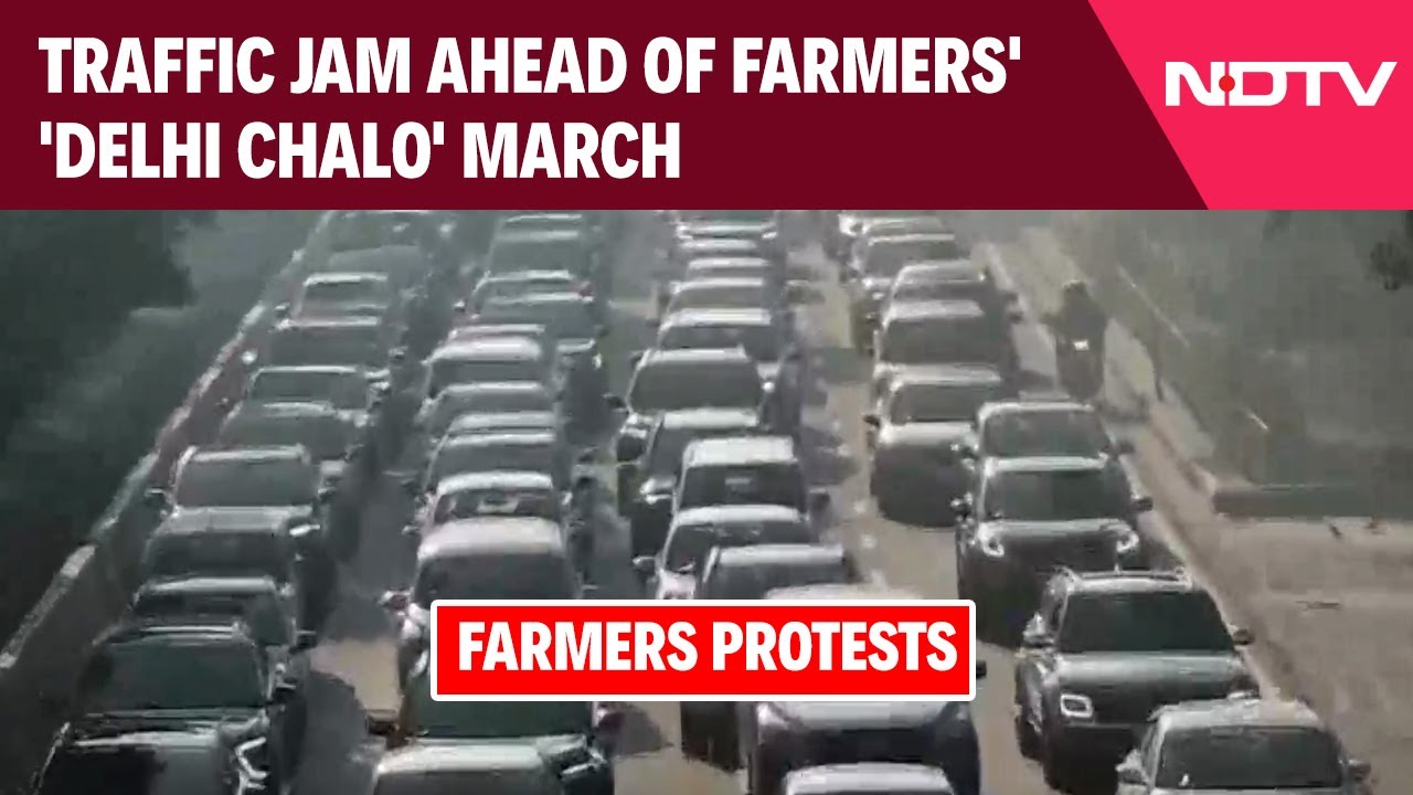 Massive Traffic Jam Ahead Of Farmers' 'Delhi Chalo' March