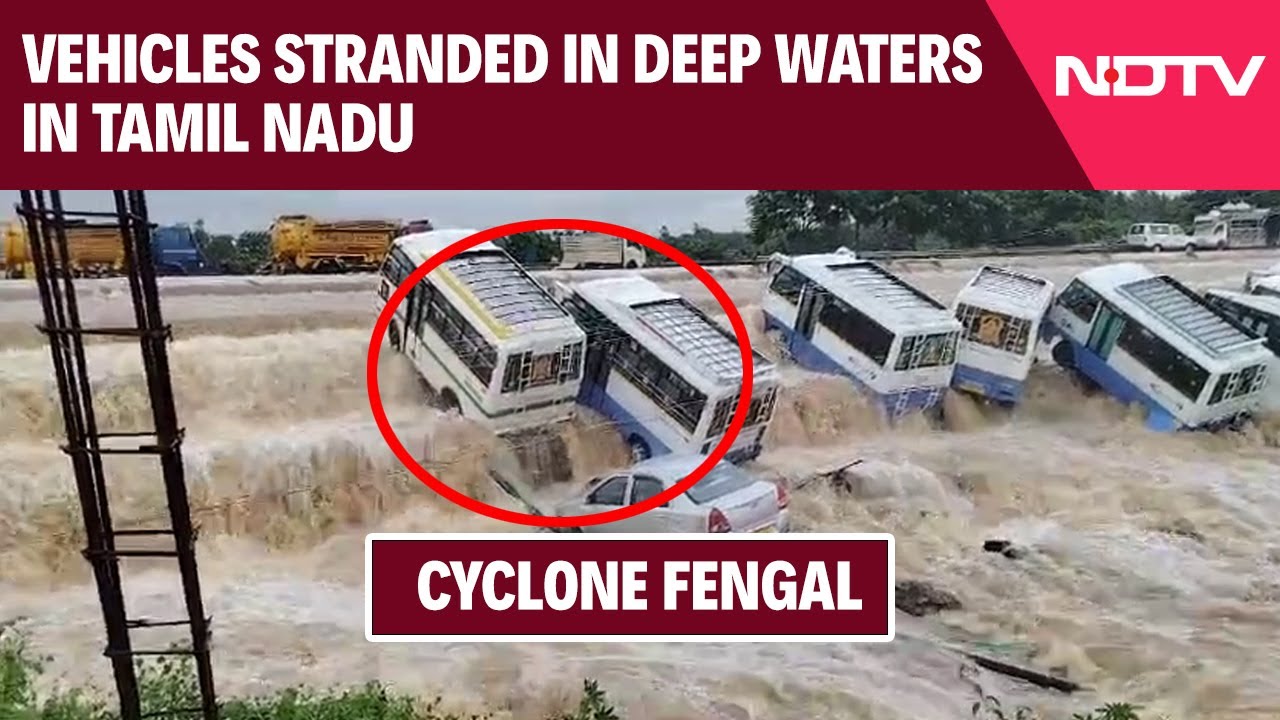Cyclone Fengal: Flood-Like Situation At Bus Station, Vehicles Stranded In Waters In Tamil Nadu