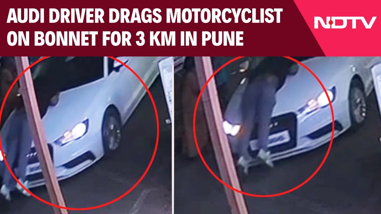 Audi Driver Drags Motorcyclist On Bonnet For 3 Km Post Argument In Pune