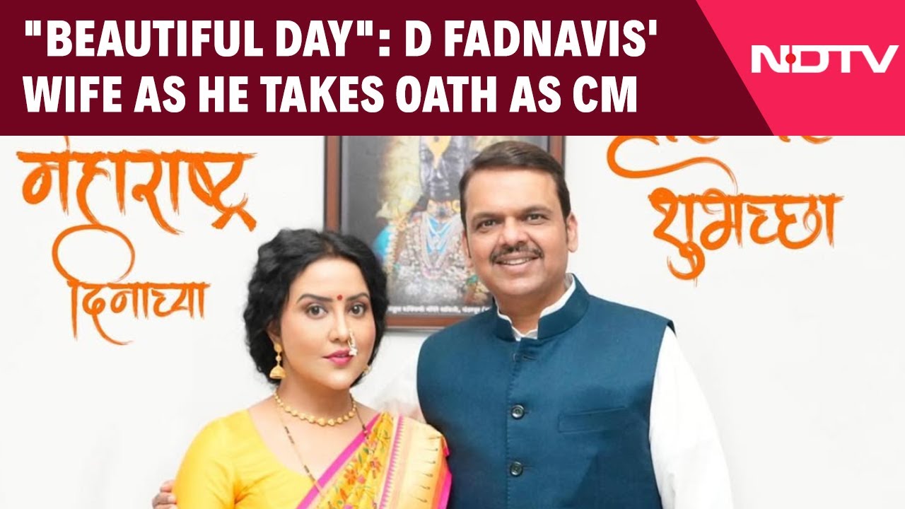 "Beautiful Day": Devendra Fadnavis' Wife As He Takes Oath As Maharashtra CM