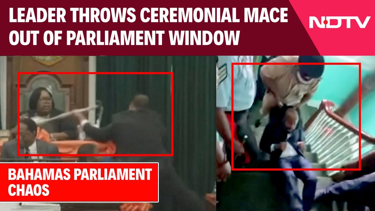 Chaos As Opposition Lawmaker Throws Ceremonial Mace Out Of Parliament Window