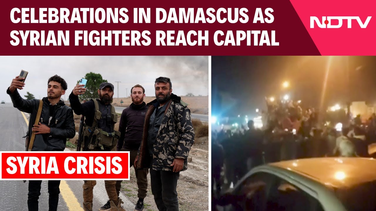 Syria War: Celebrations In Damascus After Syrian Opposition Fighters Reach Capital