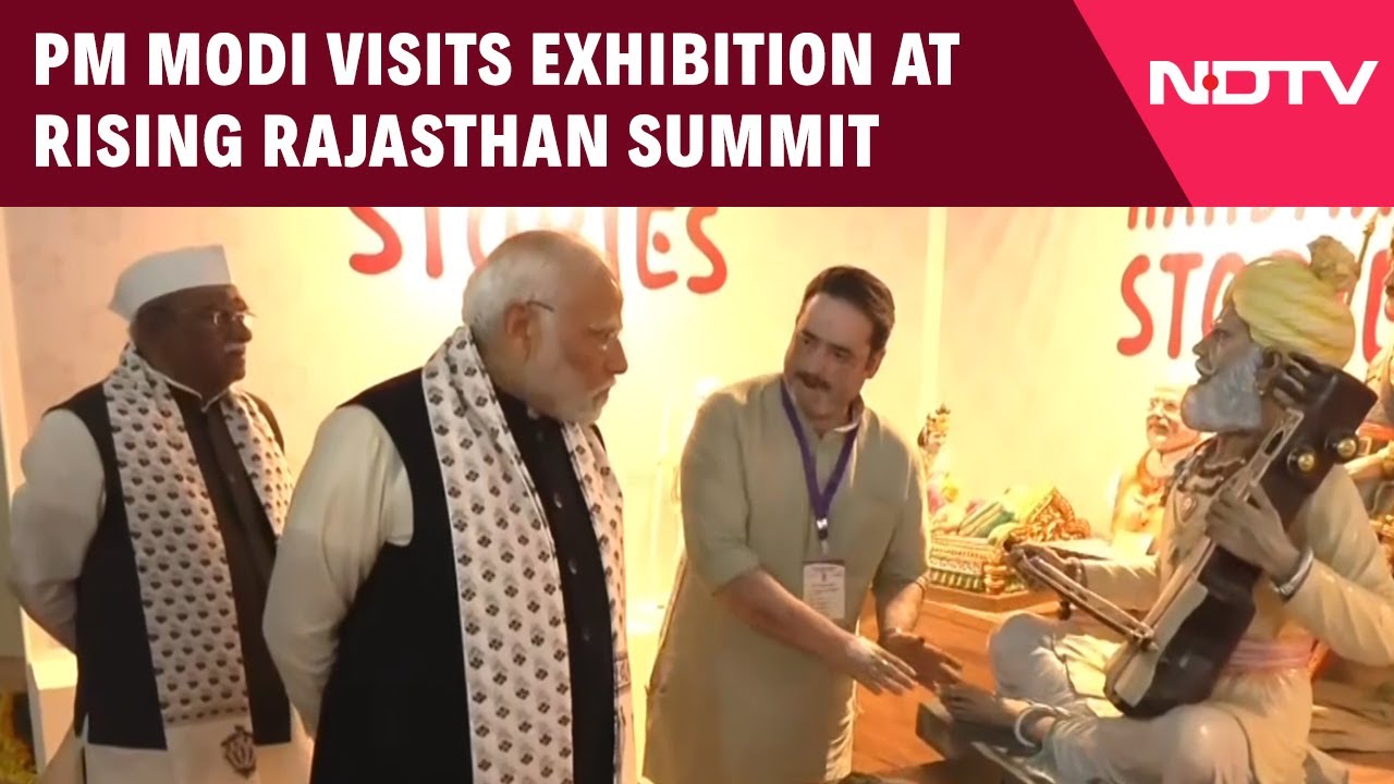 Global Investment Summit: PM Modi Takes Stock of Exhibition in Jaipur