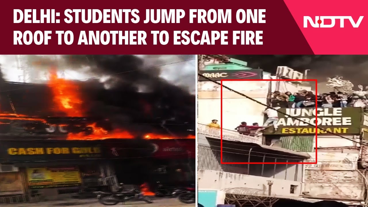 Rajouri Garden Fire | Students Jump From One Roof To Another After Fire At Delhi Restaurant