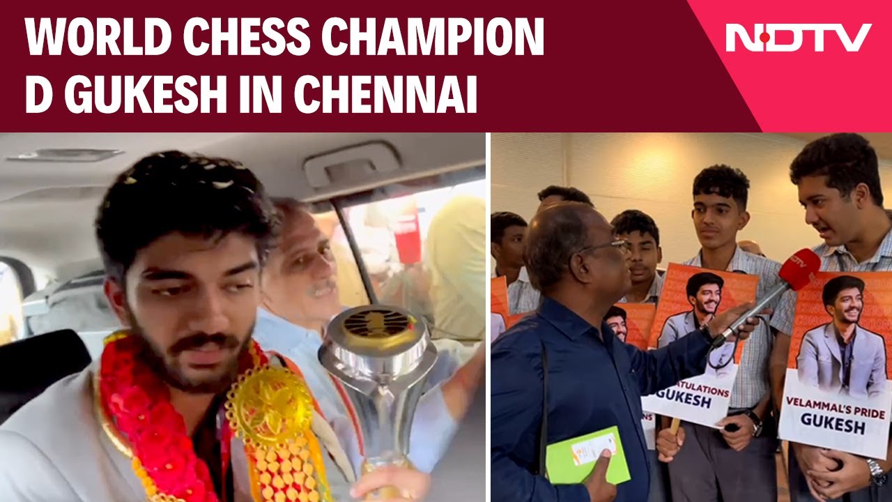 World Chess Champion D Gukesh Receives A Grand Welcome In Chennai