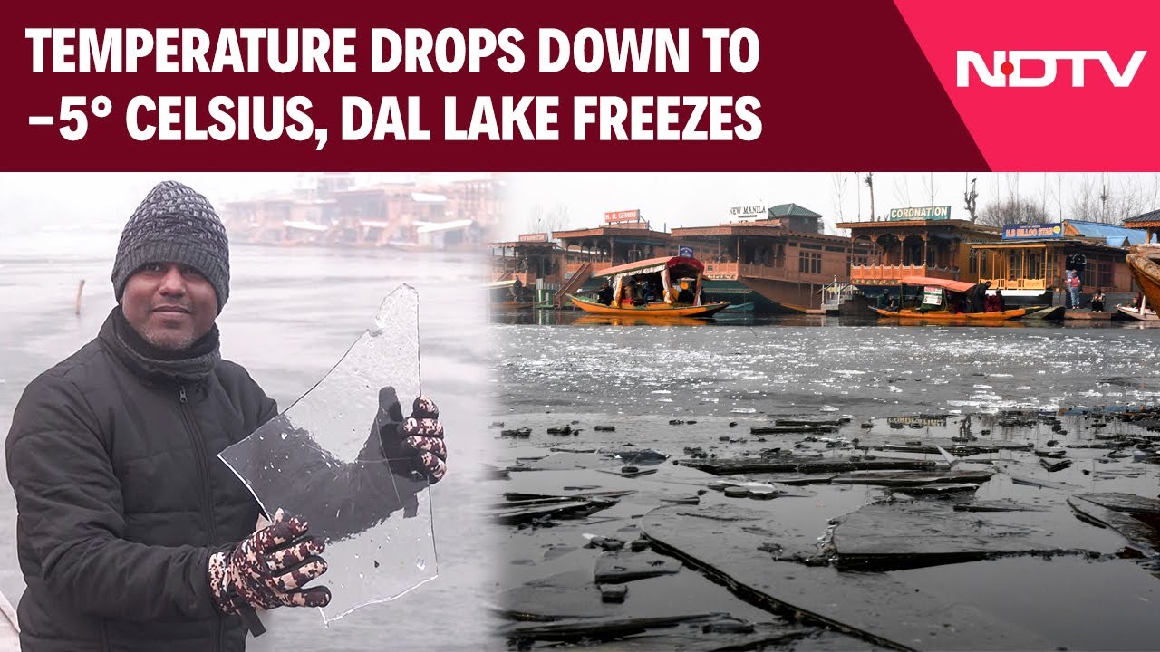 Srinagar's Dal Lake Freezes As Temperature Drops Down To -5 Degrees Celsius