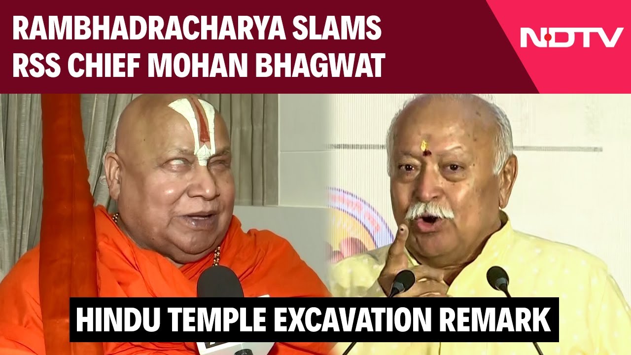 Rambhadracharya Slams RSS Chief Over His Remark On Hindu Temple Excavation