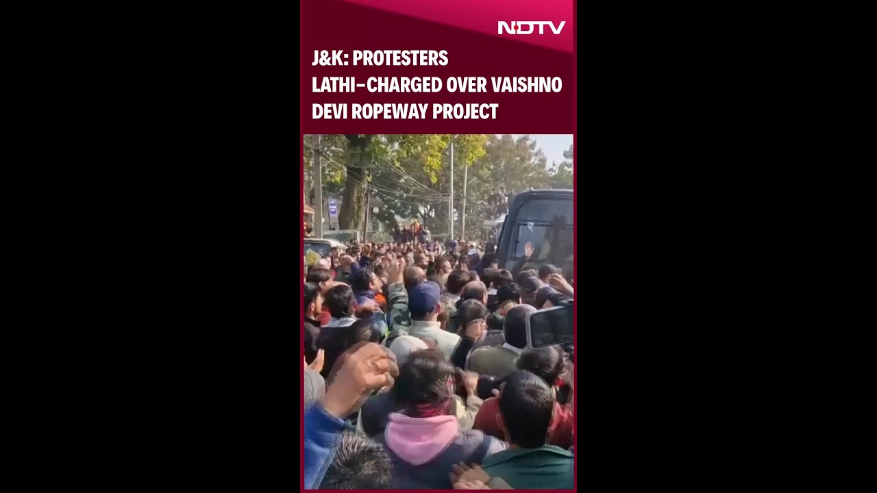 J&K Police Lathi-Charge And Detain Protesters Over Vaishno Devi Ropeway Project