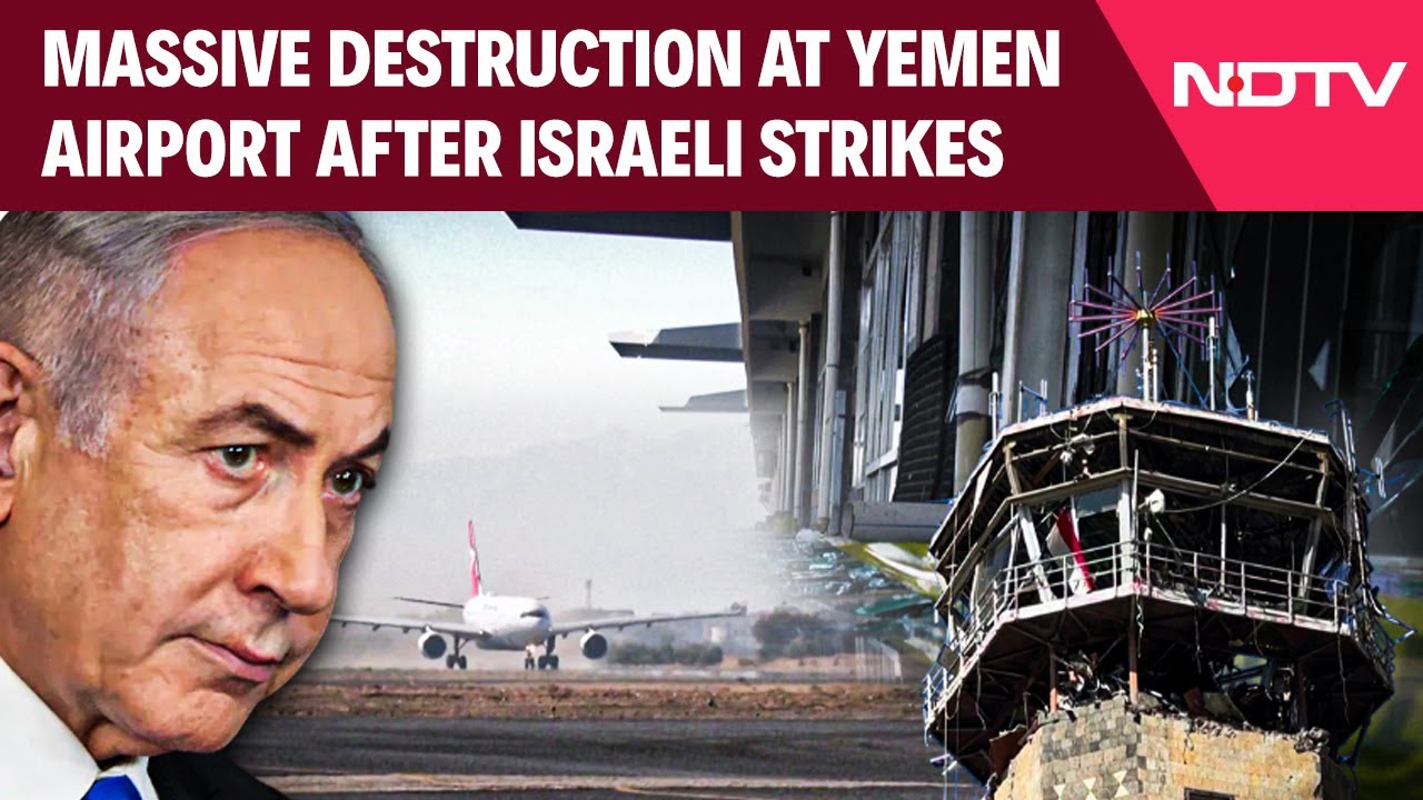 Destruction At Yemen International Airport Following Israeli Strikes