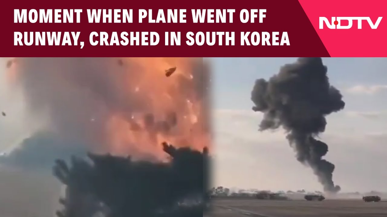 Moment When Plane Went Off Runway, Crashed At South Korea Airport