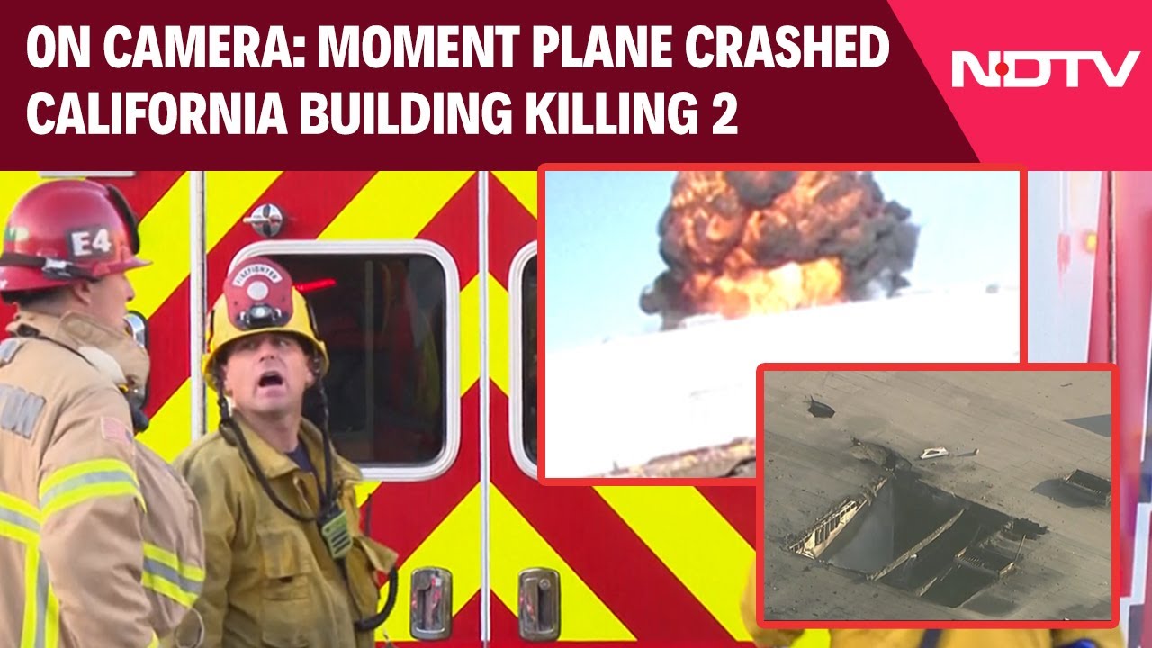 Plane Crash In California Today | CCTV Video Shows Moment Plane Crashed Into Building Killing 2