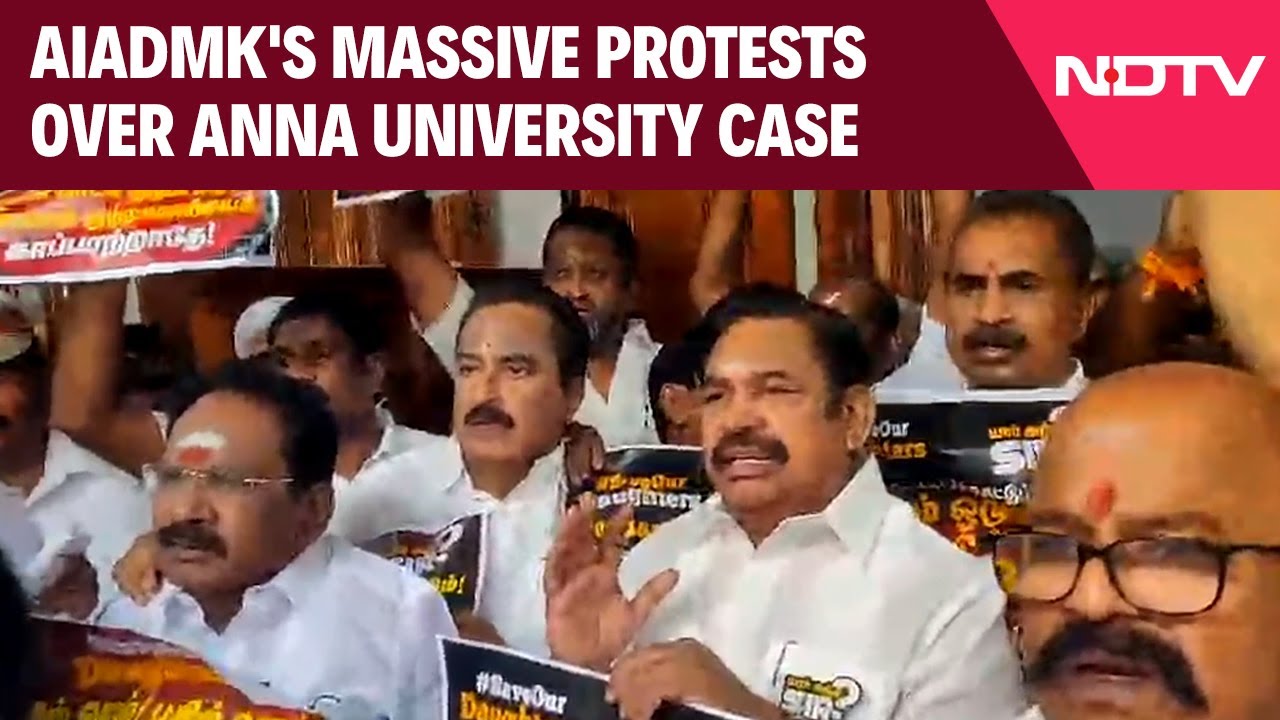 Tamil Nadu News | AIADMK Protests Outside TN Secretariat Over Anna University Assault Case