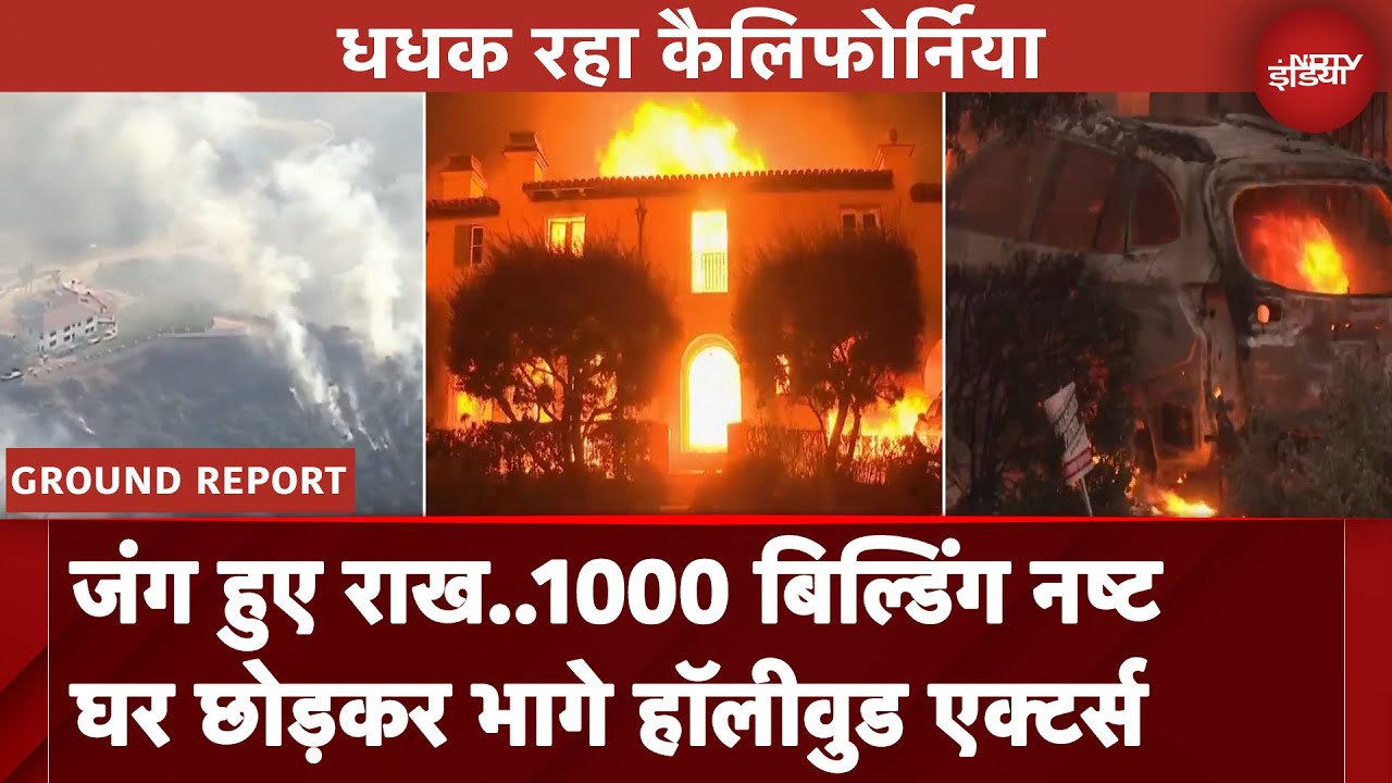 California Wildlife Fire: तेज हवाओं के कारण आग पर काबू पाना मुश्किल, लगातार धधक रही आग