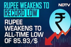 Rupee Weakens To Record Low, Hits All-Time Low Of 85.93/$ Rupee Weakens To Record Low, Hits All-Time Low Of 85.93/$