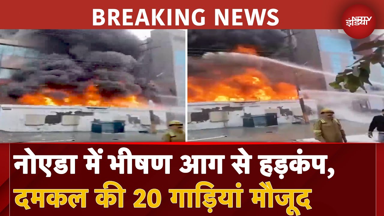 Noida Fire BREAKING: Plastic के थैले बनाने वाली कंपनी में लगी आग, चारों और छाया काले धुएं का गुबार