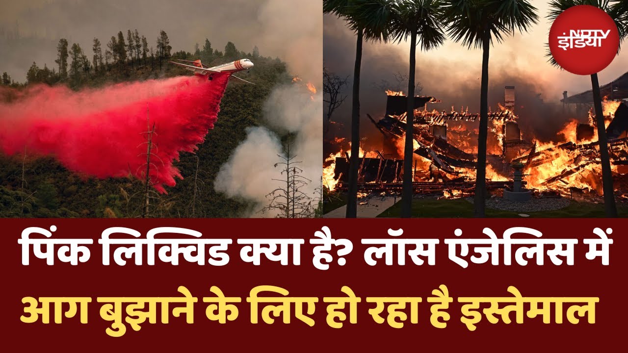 California Fire: Los Angeles में भीषण आग को Pink Fire Retardant कैसे बुझाएगी | Phos-Chek | America