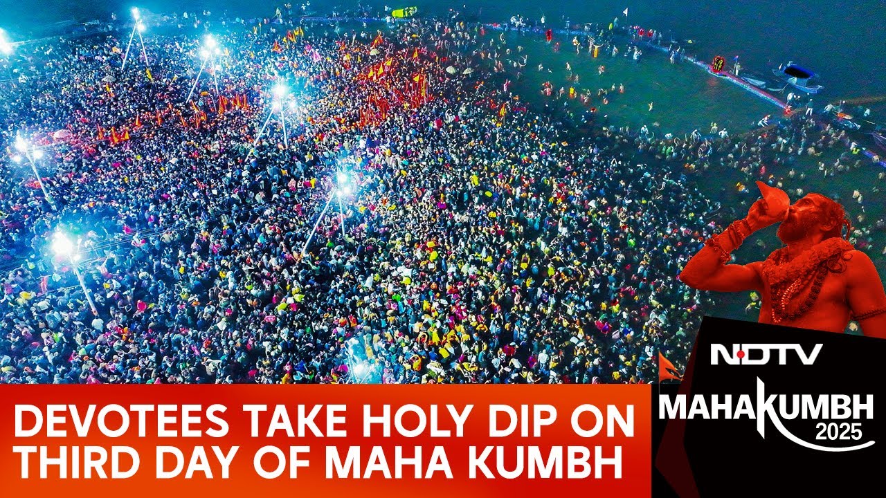 Devotees Take Holy Dip At Triveni Sangam On Third Day Of Maha Kumbh