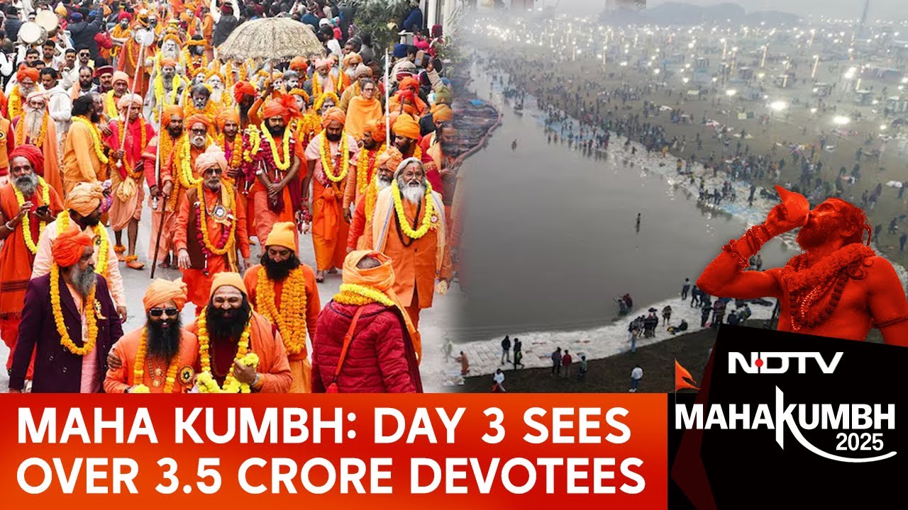 Maha Kumbh Mela: Day 3 Sees Over 3.5 Crore Devotees At Triveni Sangam For 'Amrit Snan' Maha Kumbh Mela: Day 3 Sees Over 3.5 Crore Devotees At Triveni Sangam For 'Amrit Snan'