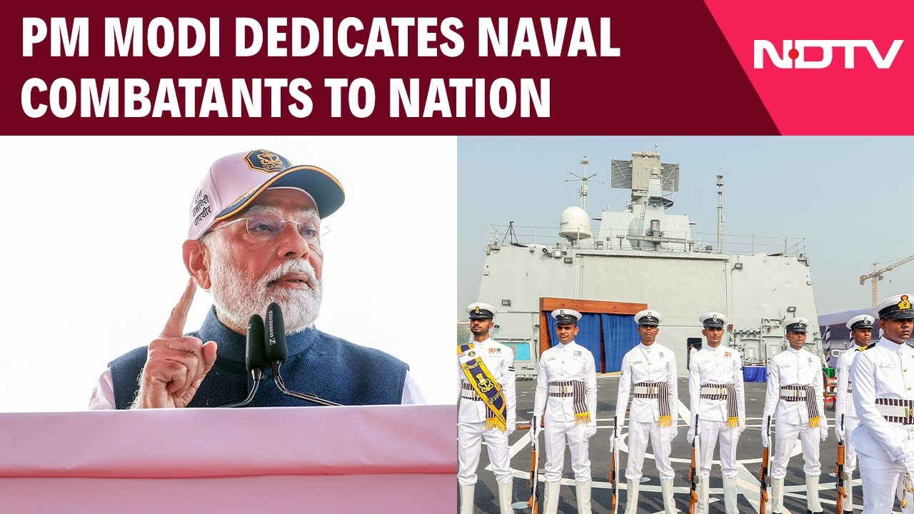 INS Surat, INS Nilgiri, INS Vaghsheer, PM Modi Dedicates Naval Combatants To Nation INS Surat, INS Nilgiri, INS Vaghsheer, PM Modi Dedicates Naval Combatants To Nation