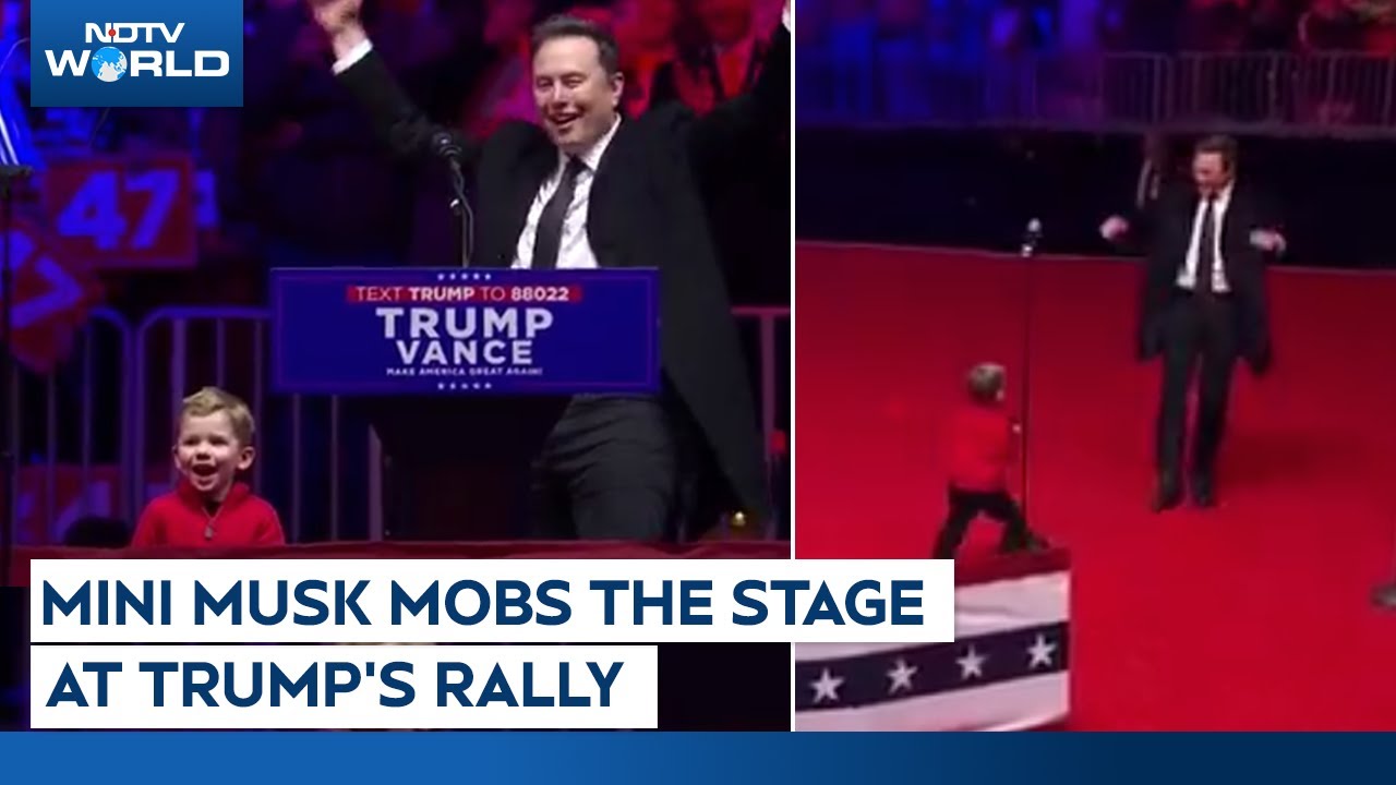 Video: Donald Trump MAGA Rally | Elon Musk's Son X Dances On Stage | Viral Video