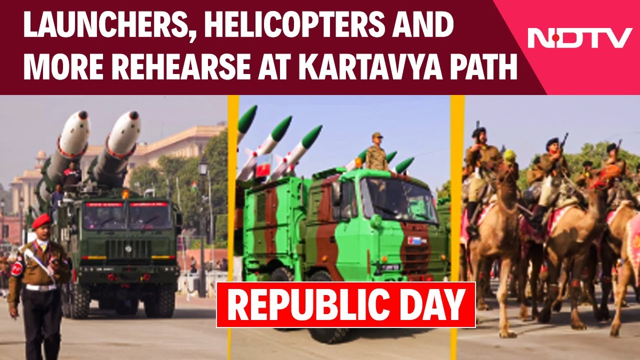 Video: Pinaka Launcher, Apache Helicopters Rehearse At Kartavya Path For Republic Day Parade