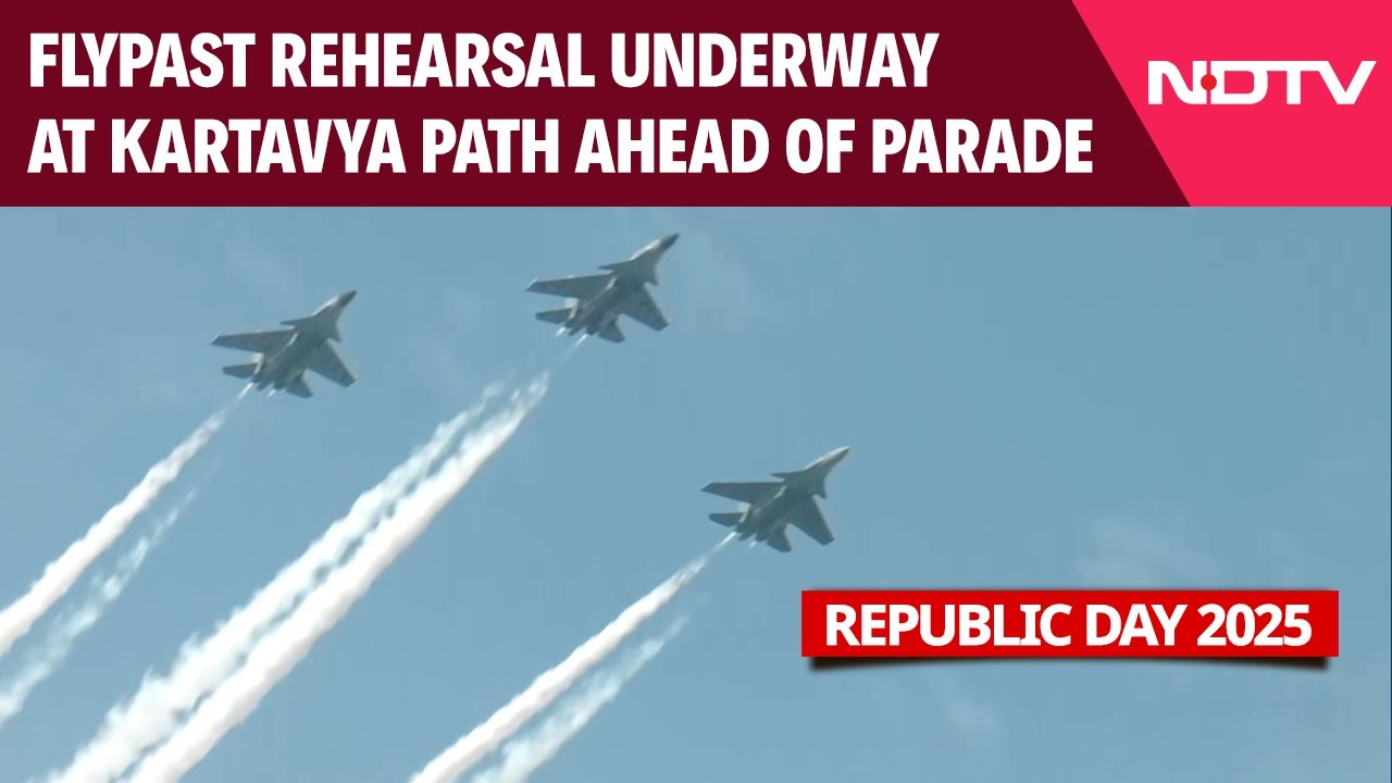 Flypast Rehearsal Underway At Kartavya Path Ahead Of Republic Day