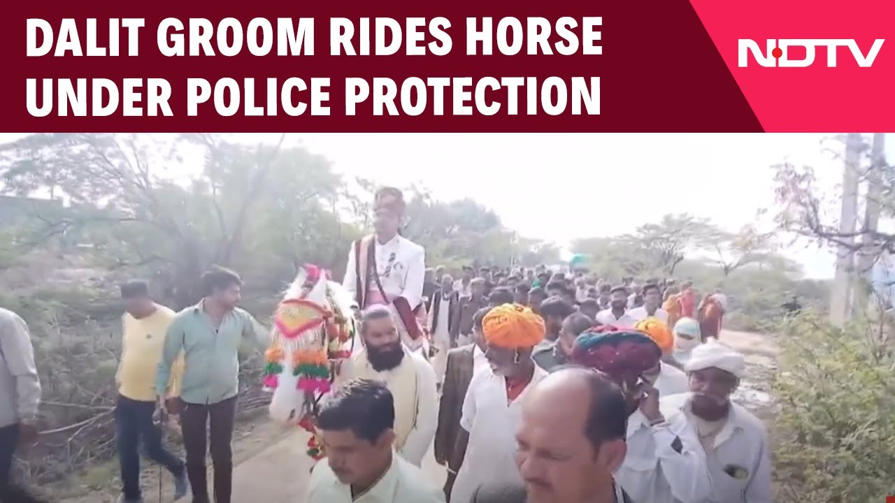Dalit Groom Rides Horse Under Police Protection In Rajasthan Dalit Groom Rides Horse Under Police Protection In Rajasthan