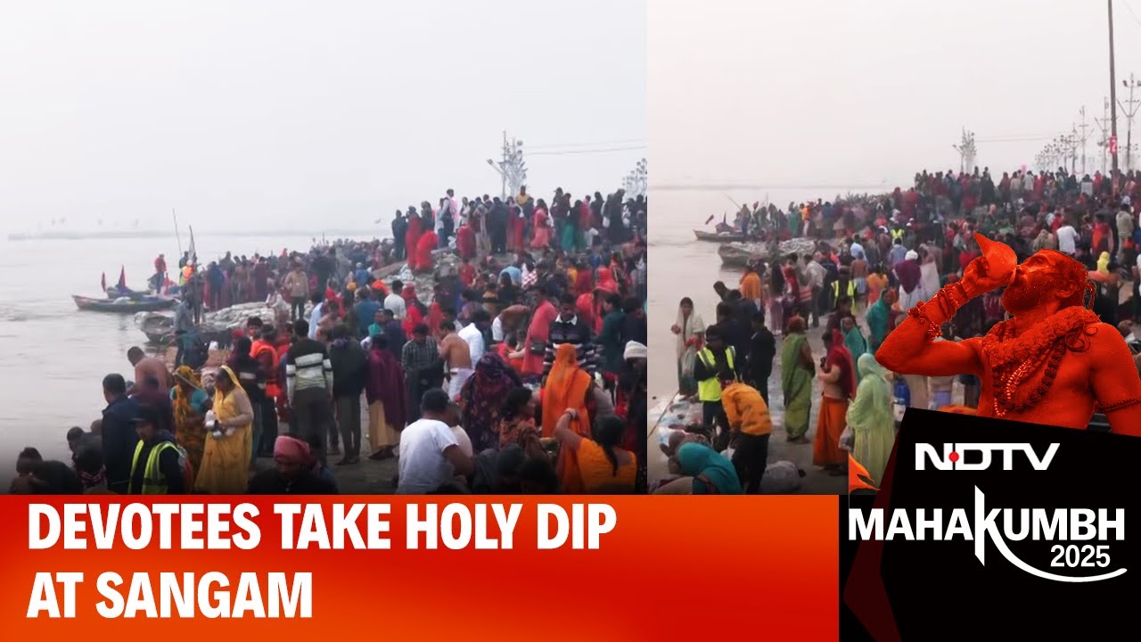 Mahakumbh 2025: Devotees Brave Morning Chill To Take Holy Dip At Sangam