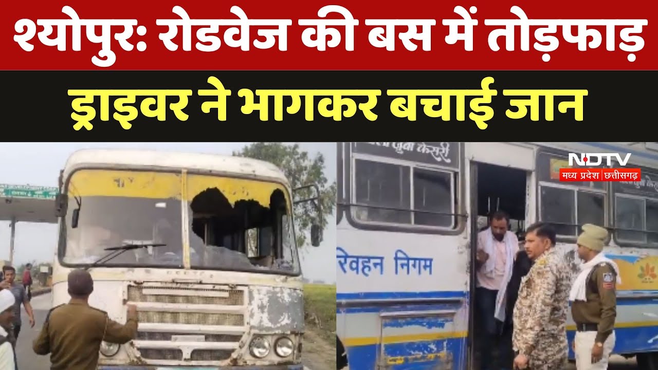 Sheopur में Roadways की Bus में तोड़फाड़, Driver ने बस भागकर बचाई जान
