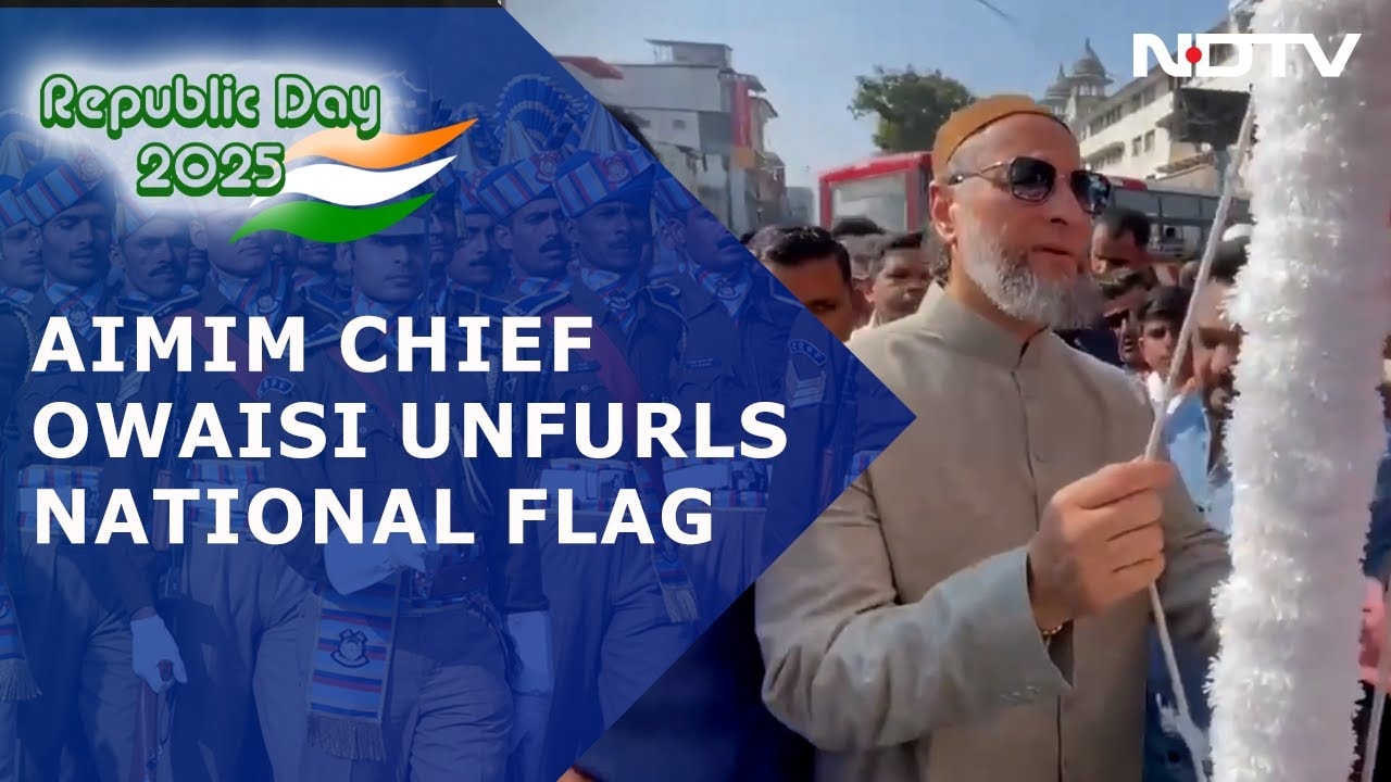 Republic Day 2025: AIMIM Chief Asaduddin Owaisi Unfurls National Flag