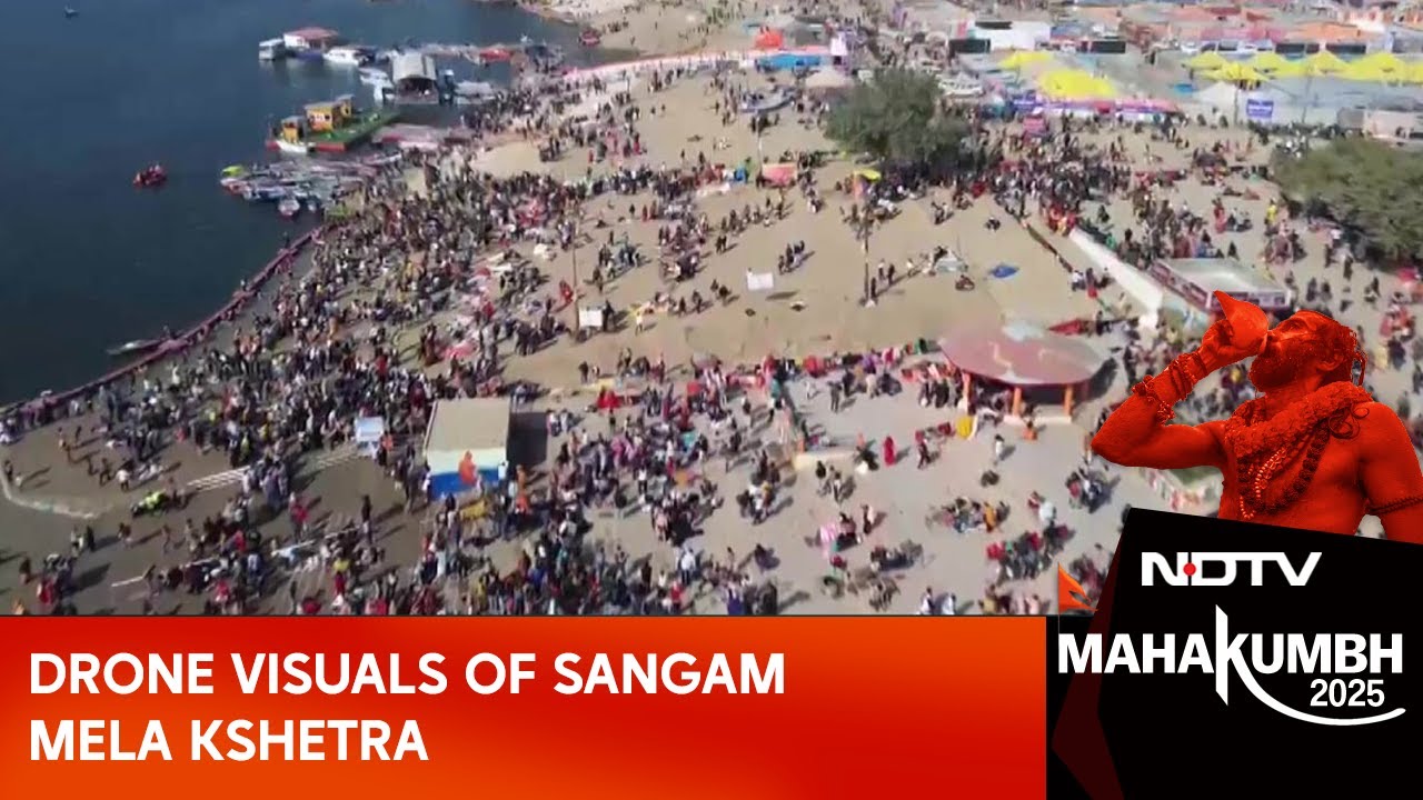 Drone Visuals of Sangam Mela Kshetra As Devotees Continue To Throng Mahakumbh 2025