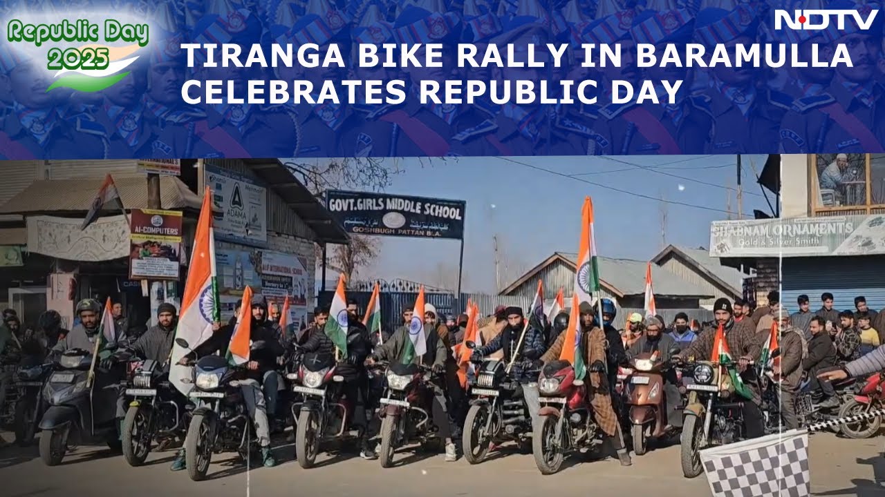 Tiranga Bike Rally in Baramulla Celebrates Spirit of Patriotism on 76th Republic Day