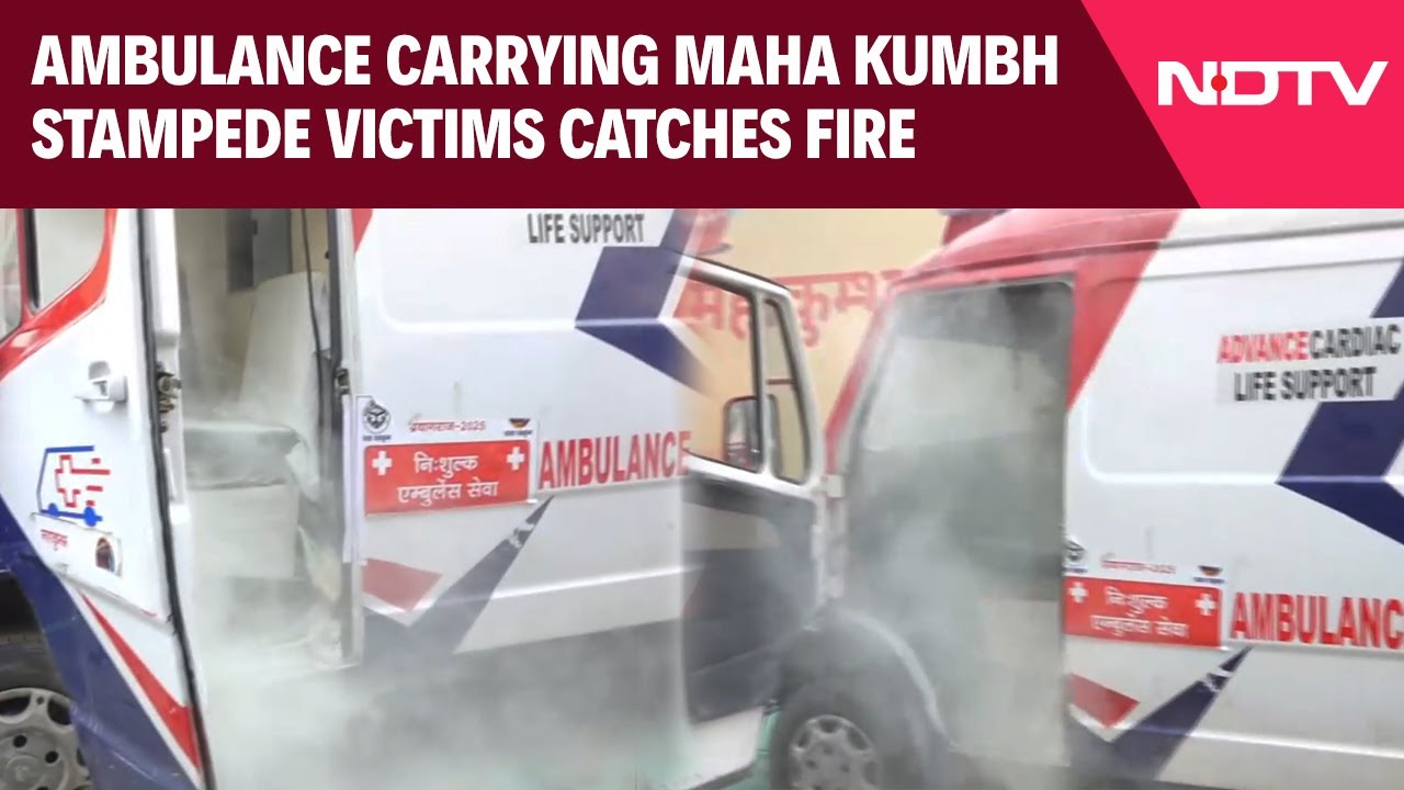 Kumbh Stampede | Ambulance Carrying Maha Kumbh Stampede Victims Catches Fire, Quickly Extinguished