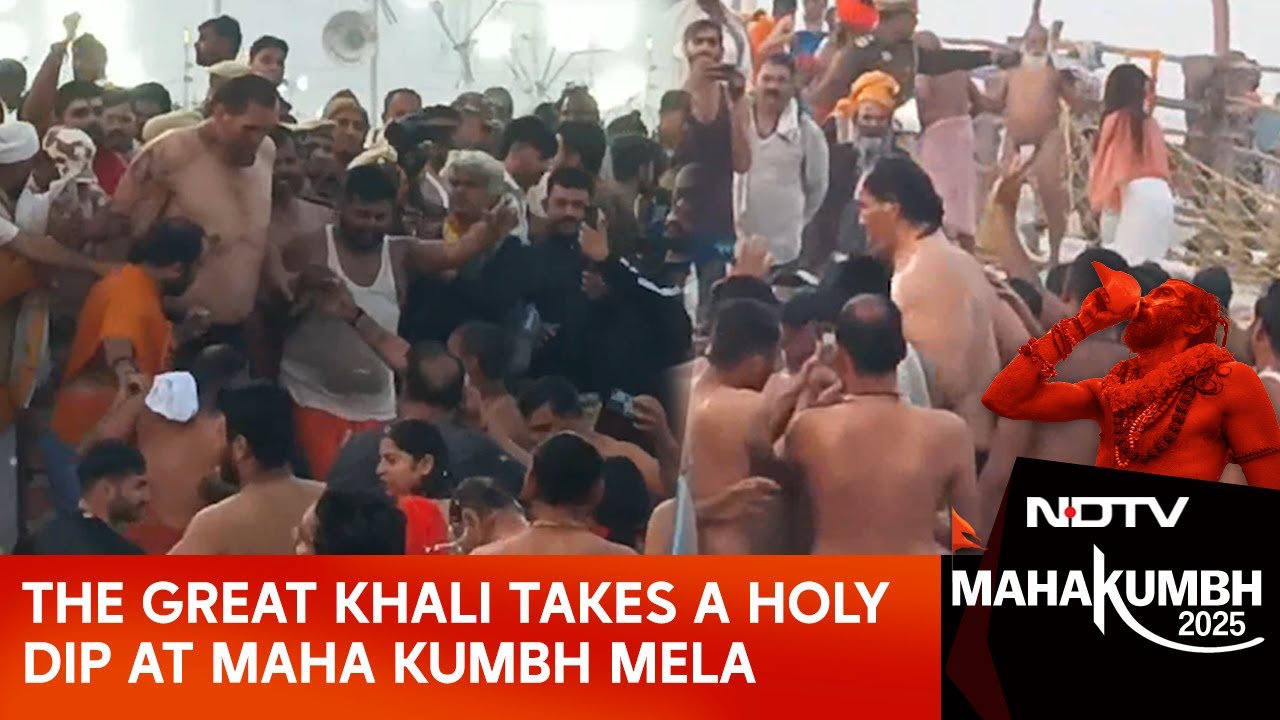 Khali At Kumbh | The Great Khali Takes A Holy Dip At Maha Kumbh Mela