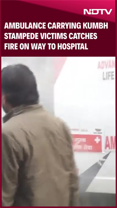 Ambulance Carrying Maha Kumbh Stampede Victims Catches Fire, Quickly Extinguished