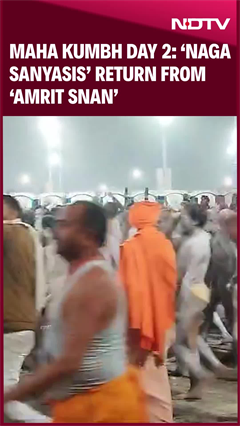 Maha Kumbh Day 2: 'Naga Sanyasis' Return From 'Amrit Snan'