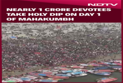 Nearly 1 Crore Devotees Take Holy Dip on Day 1 of Mahakumbh Nearly 1 Crore Devotees Take Holy Dip on Day 1 of Mahakumbh