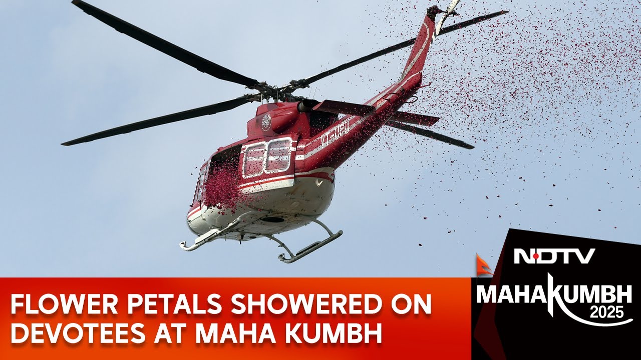 Flower Petals Showered As Devotees Throng Triveni Sangam At Maha Kumbh On The Ocassion Of Basant Panchami