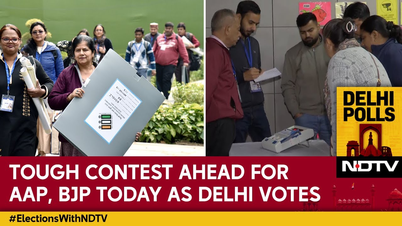 Delhi Voting Today | Voting Begins In Delhi, Tough Contest Ahead For AAP,  BJP Today Delhi Voting Today | Voting Begins In Delhi, Tough Contest Ahead For AAP,  BJP Today