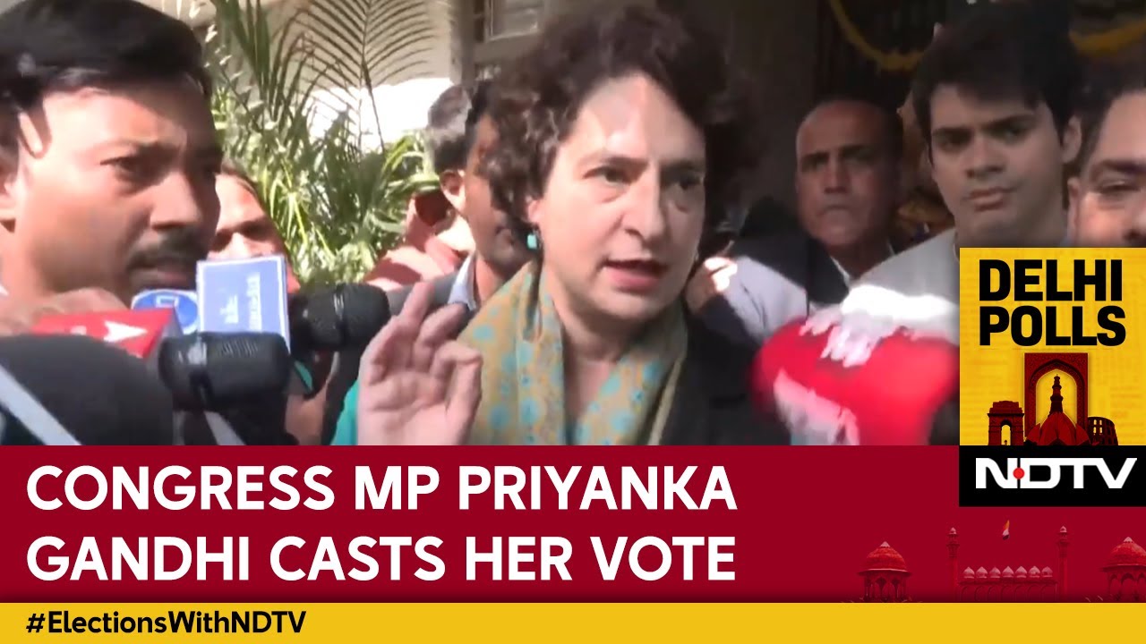 Delhi Elections 2025 | Congress MP Priyanka Gandhi Casts Her Vote At Lodhi Estate Polling Station Delhi Elections 2025 | Congress MP Priyanka Gandhi Casts Her Vote At Lodhi Estate Polling Station