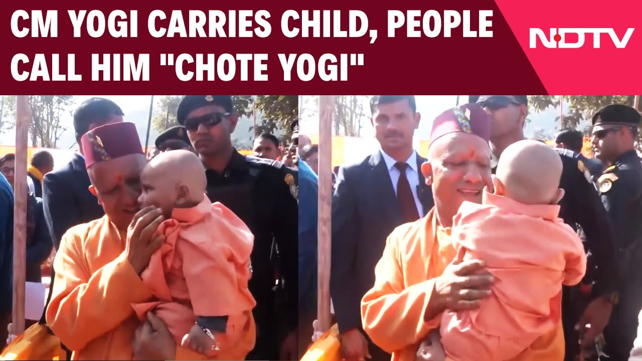 Chief Minister Yogi Adityanath Carries Child, People Call Him "Chote Yogi"