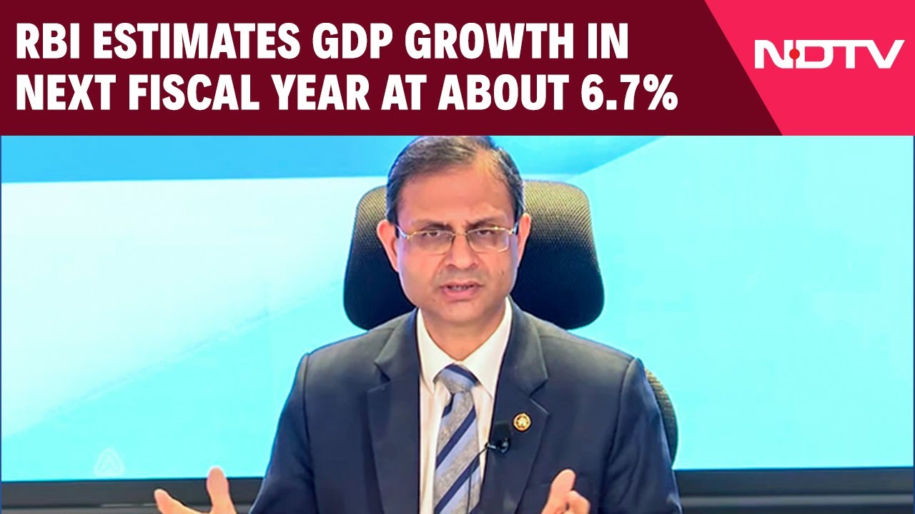 RBI Estimates GDP Growth In Next Fiscal Year At About 6.7%