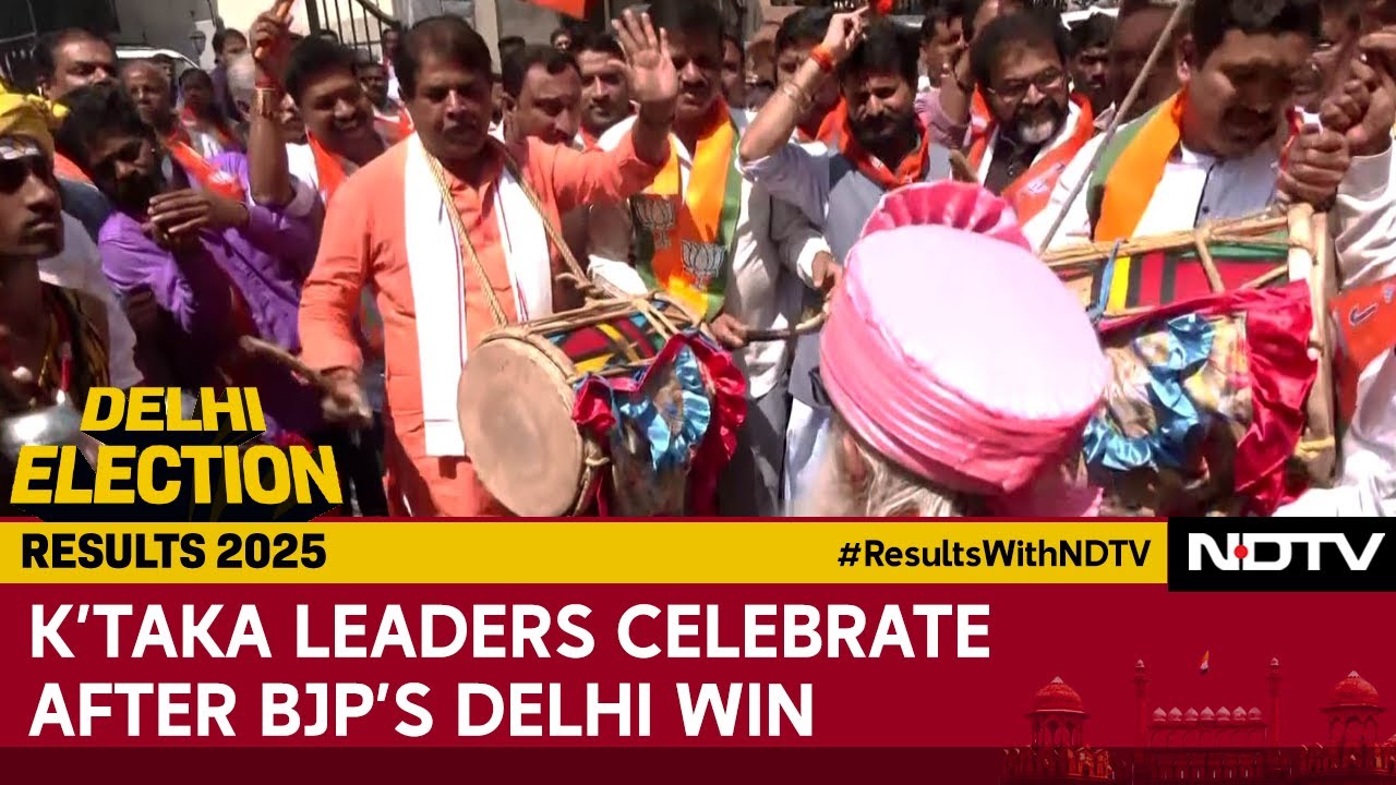 Karnataka BJP Leaders Celebrate In Bengaluru After Delhi Election Victory
