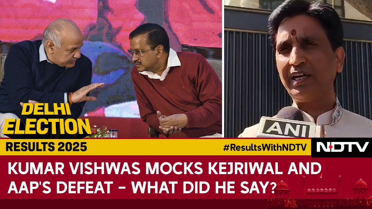 Delhi Election Results: Kumar Vishwas Mocks Arvind Kejriwal and AAP's Defeat – What Did He Say?