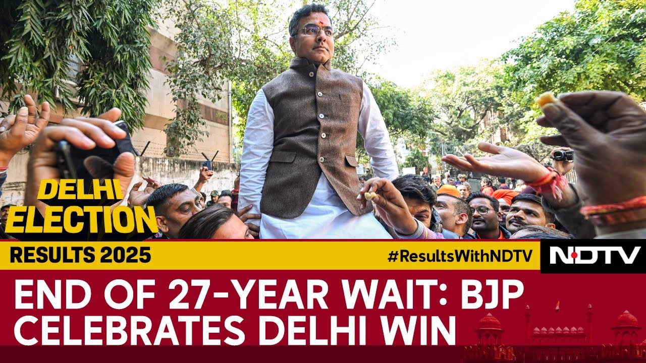 BJP Celebrates Victory In Delhi Assembly Elections