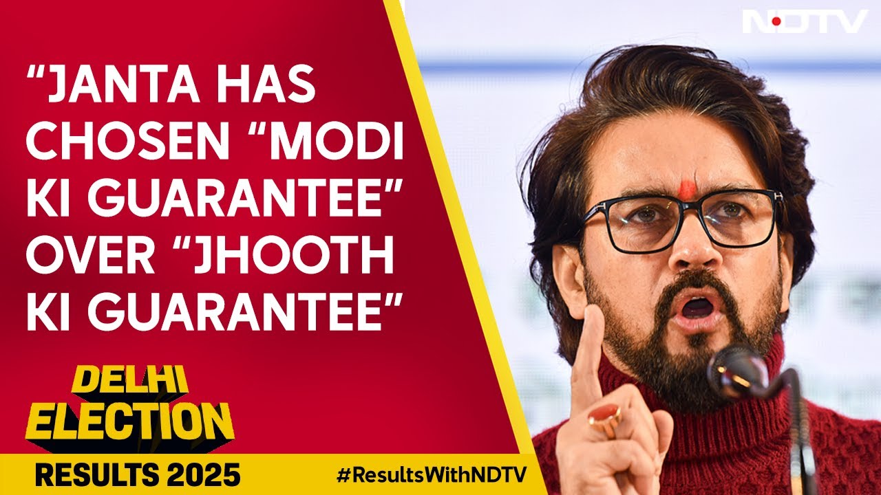 "Janta Has Chosen "Modi Ki Guarantee" Over "Jhooth Ki Guarantee" BJP MP Anurag Thakur "Janta Has Chosen "Modi Ki Guarantee" Over "Jhooth Ki Guarantee" BJP MP Anurag Thakur