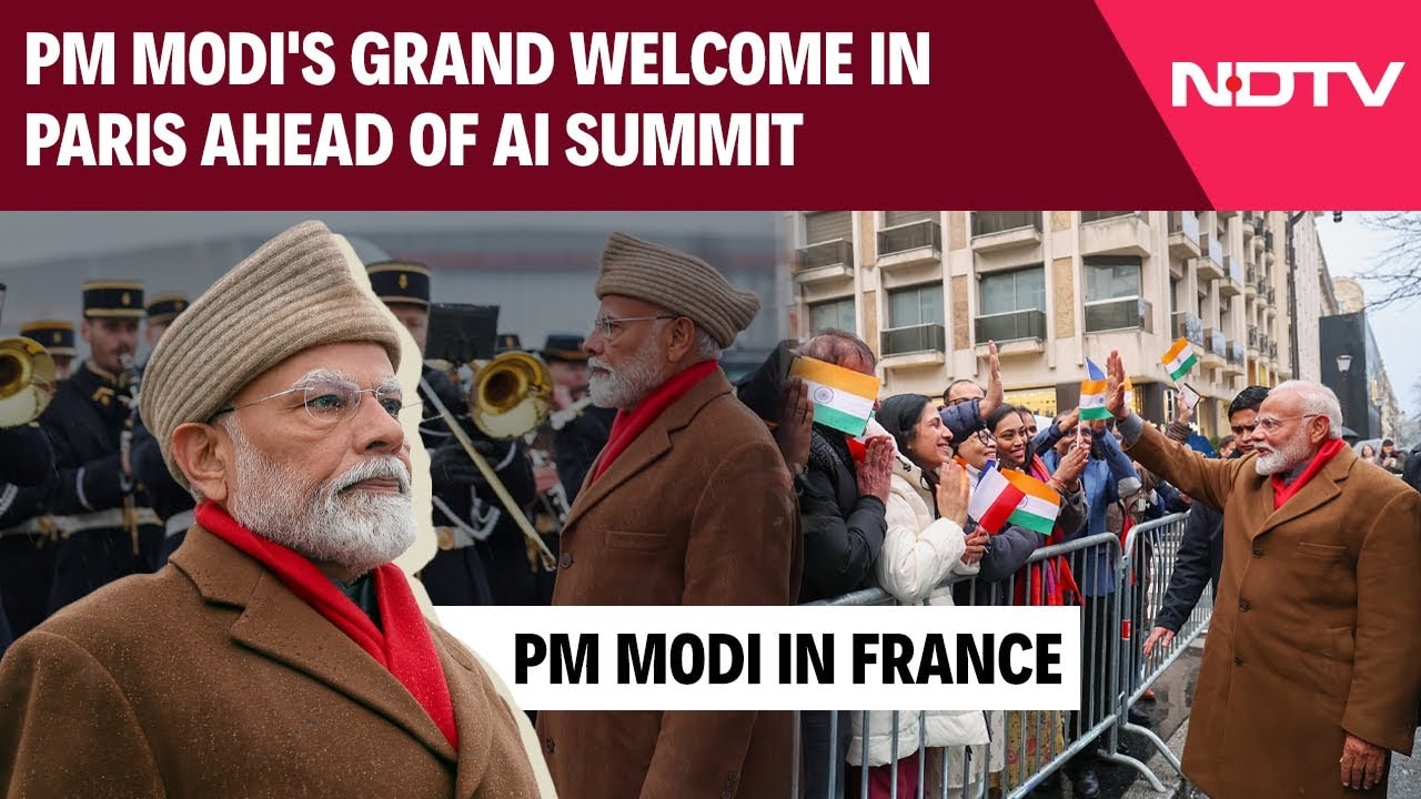 PM Modi France Visit | PM Modi Greeted By ‘Friend’ Macron In France, Recieves Grand Welcome