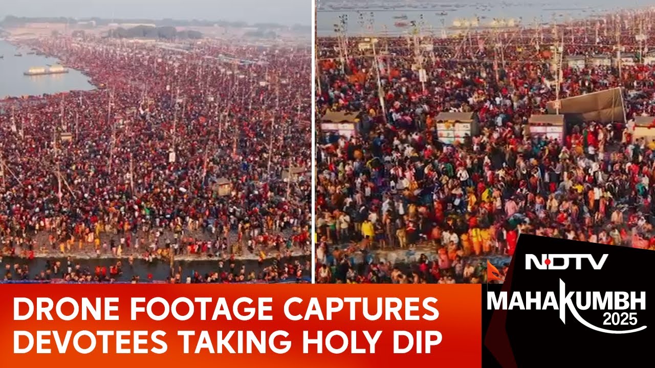 Maha Kumbh | Drone Footage Captures Devotees Taking Holy Dip On Occasion Of ‘Maghi Purnima’ Maha Kumbh | Drone Footage Captures Devotees Taking Holy Dip On Occasion Of ‘Maghi Purnima’