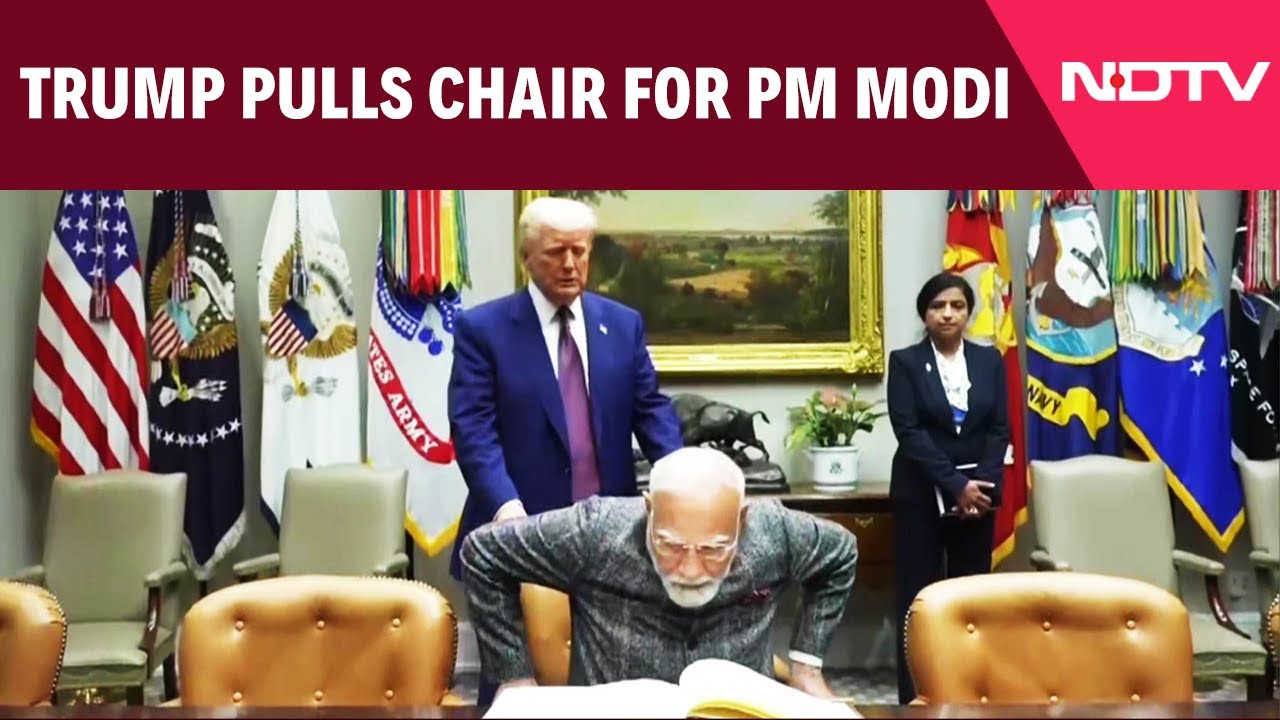 Modi Trump Meet | Donald Trump Pulls Chair for PM Modi at White House