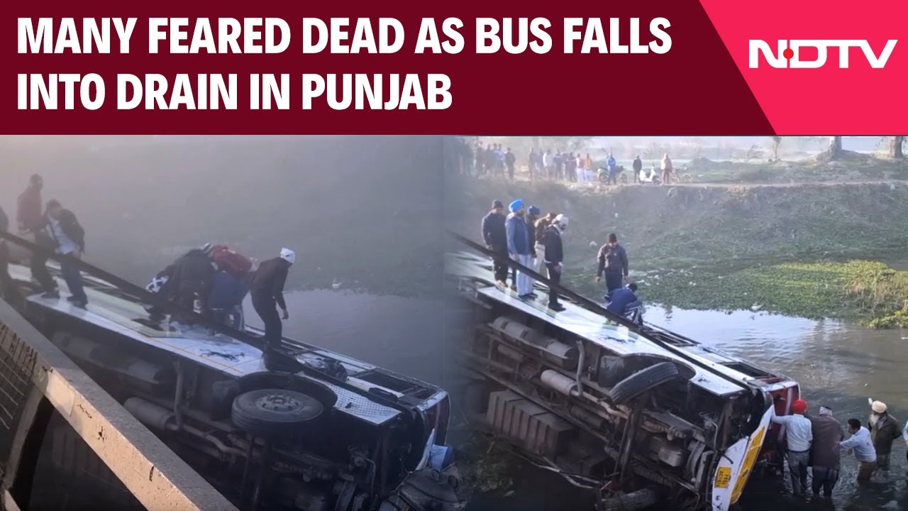 Many Feared Dead As Bus Falls Into Drain After Colliding With Truck In Punjab